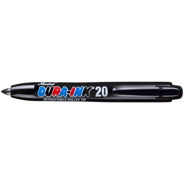 Markal DURA-INK 20 Retractable Permanent Ink Marker, Black 96575